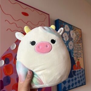 Squishmallow Pastel Rainbow Cow